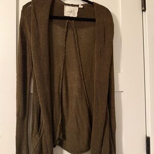 Angel Of The North Anthropologie Khaki Cardigan